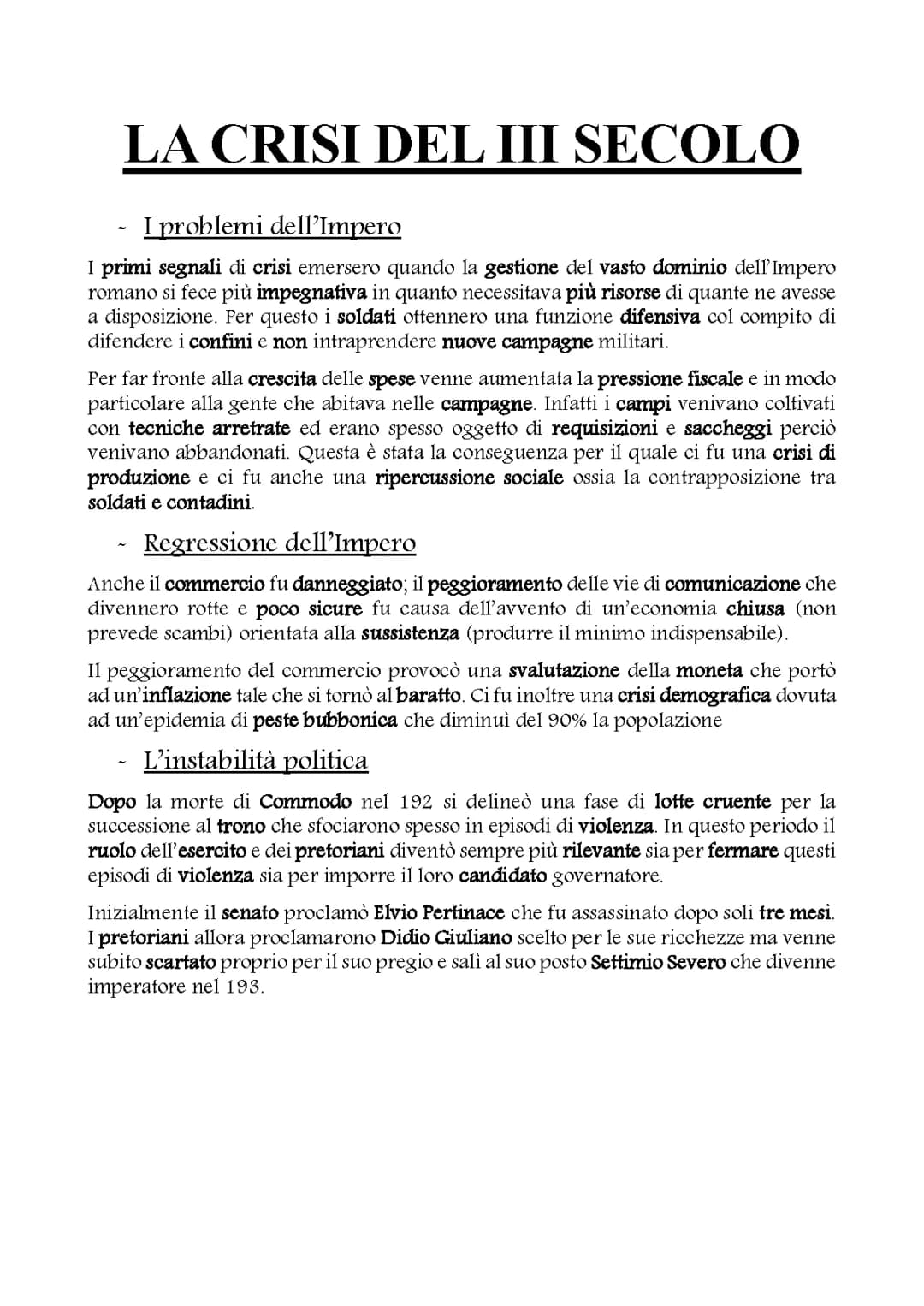la crisi del III secolo
