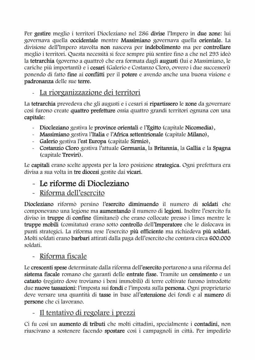 LA CRISI DEL III SECOLO
I problemi dell'Impero
I primi segnali di crisi emersero quando la gestione del vasto dominio dell'Impero
romano si 