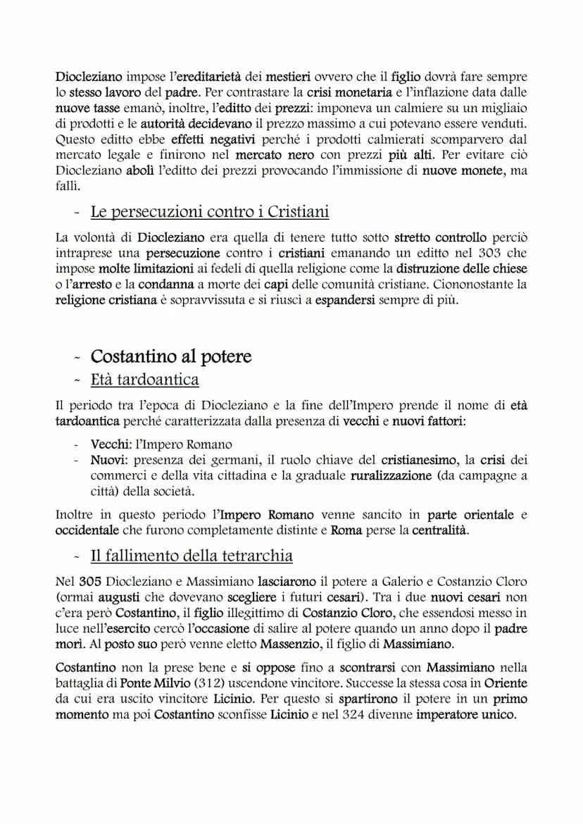 LA CRISI DEL III SECOLO
I problemi dell'Impero
I primi segnali di crisi emersero quando la gestione del vasto dominio dell'Impero
romano si 
