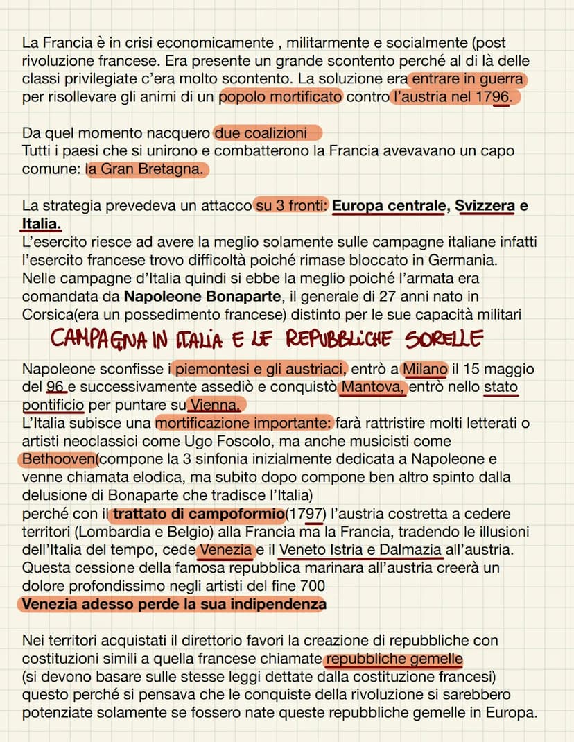 • Nopolcome Bonaparte
Figura di spicco per la Francia, la Francia grazie a Napoleone Bonaparte
riuscirà ad avere una posizione predominante 