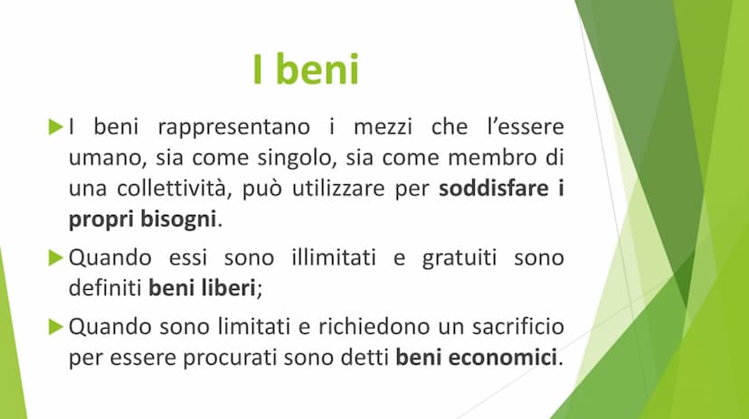 I bisogni,
l'imprenditore e
l'azienda I bisogni
Per bisogno si intende uno stato di
insoddisfazione che può essere colmato
con mezzi idonei,