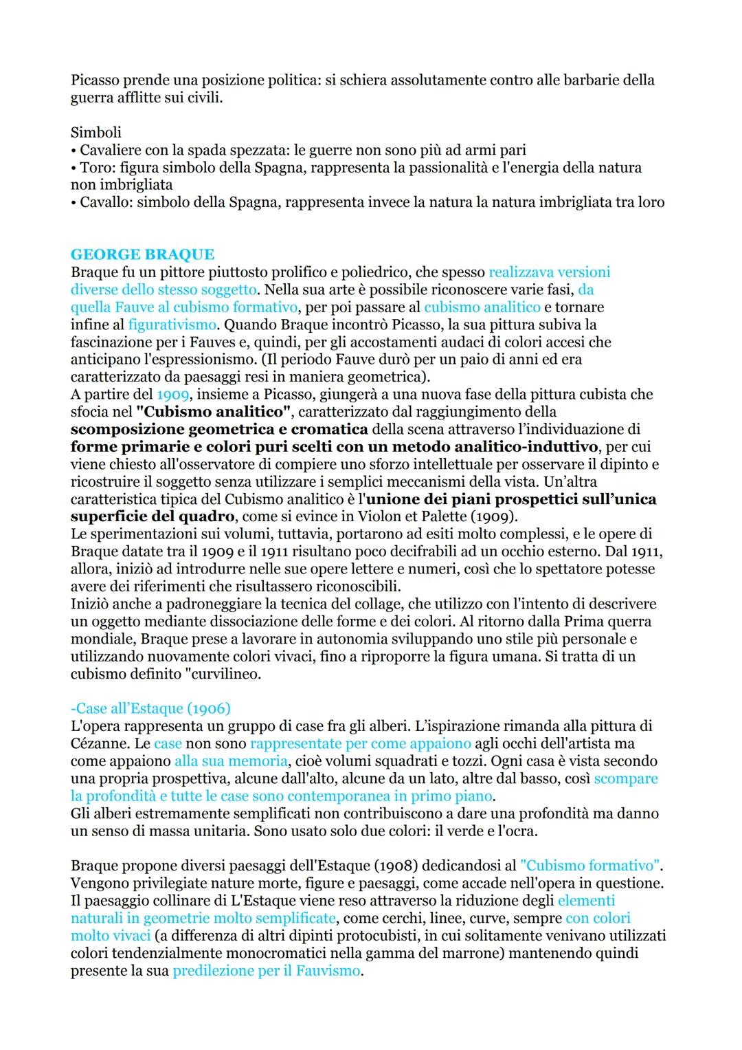 # CUBISMO

Il cubismo può essere definito come un percorso di pensiero e ricerca che procede
parallelamente all'espressionismo e nasce a Par