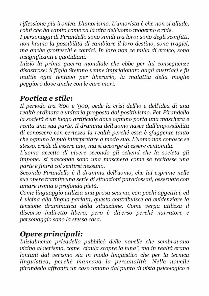 LUIGI PIRANDELLO
La vita:
Luigi Pirandello nasce nel 1867 nella
contrada campagna della "caos", vicino ad
Agrigento, dove la famiglia è anda