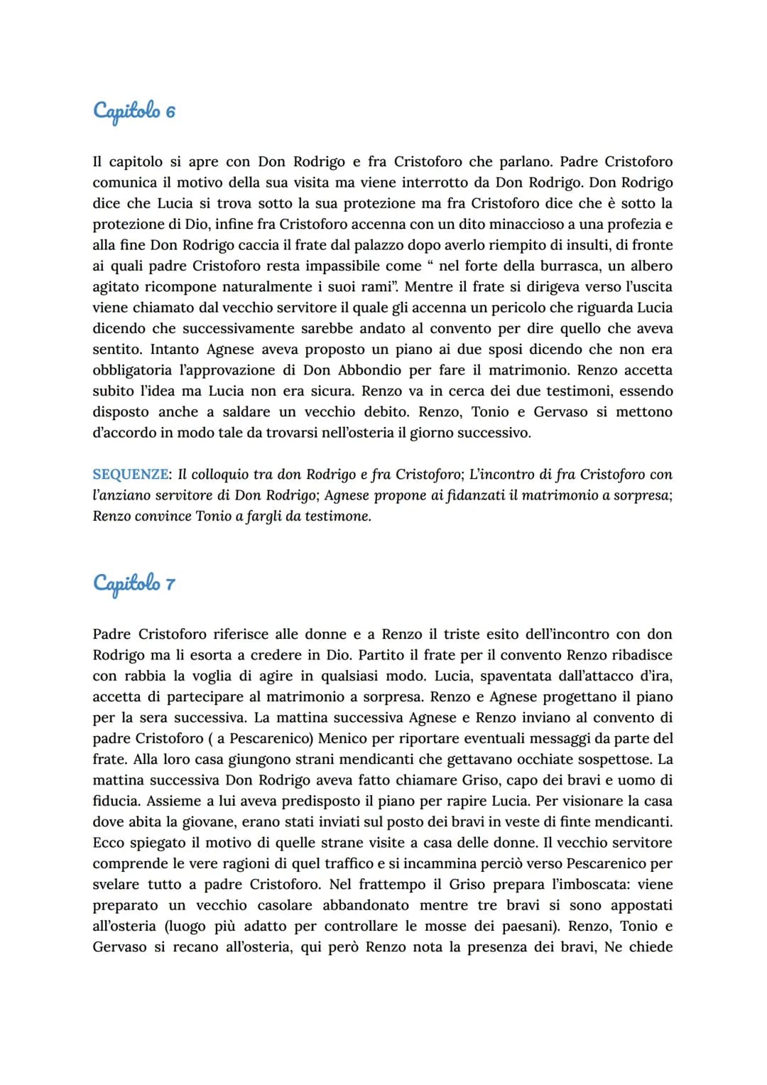 Promessi sposi, riassunto capitoli 6 - 14