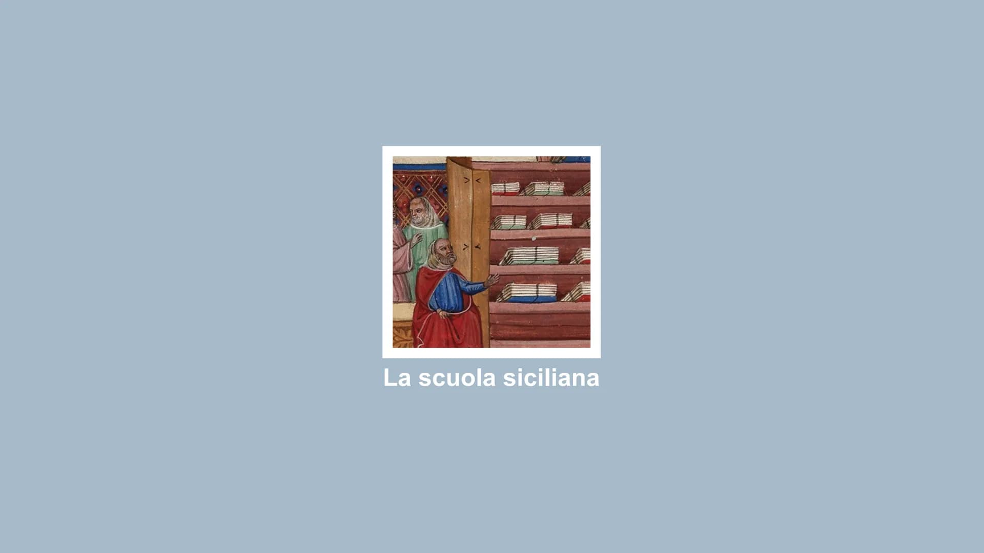 m
1445
La scuola siciliana
e i poeti siculo-toscani La scuola siciliana LA SCUOLA SICILIANA E I POETI SICULO-TOSCANI / LA SCUOLA SICILIANA
L