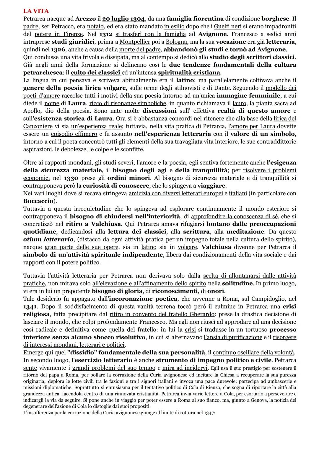 La Vita di Francesco Petrarca: Laura e le sue Opere