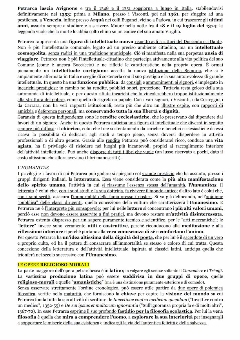 LA VITA
Petrarca nacque ad Arezzo il 20 luglio 1304, da una famiglia fiorentina di condizione borghese. Il
padre, ser Petracco, era notaio, 