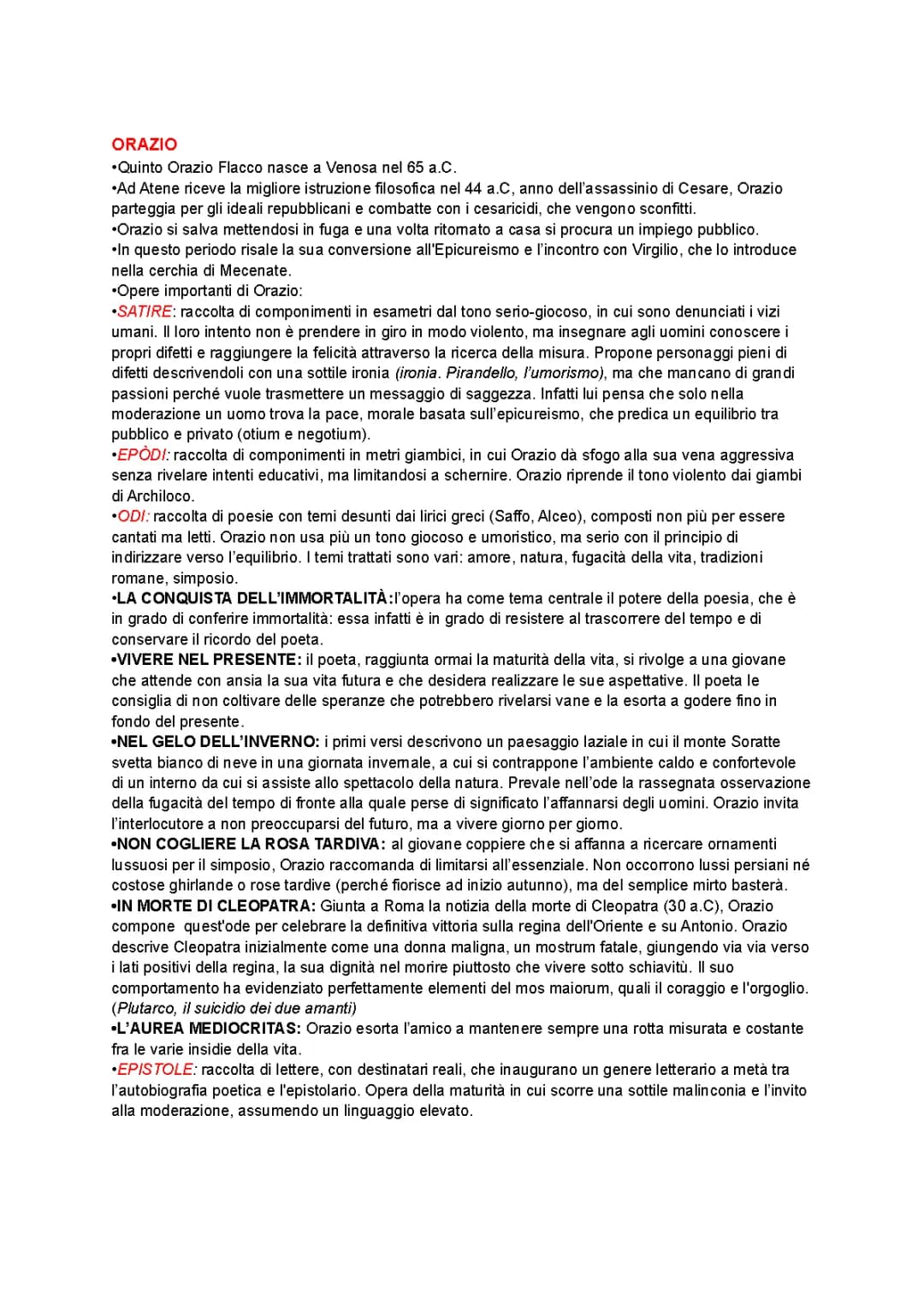 Programma Latino Quinto Anno: Liceo Scientfico, Classico e Scienze Umane