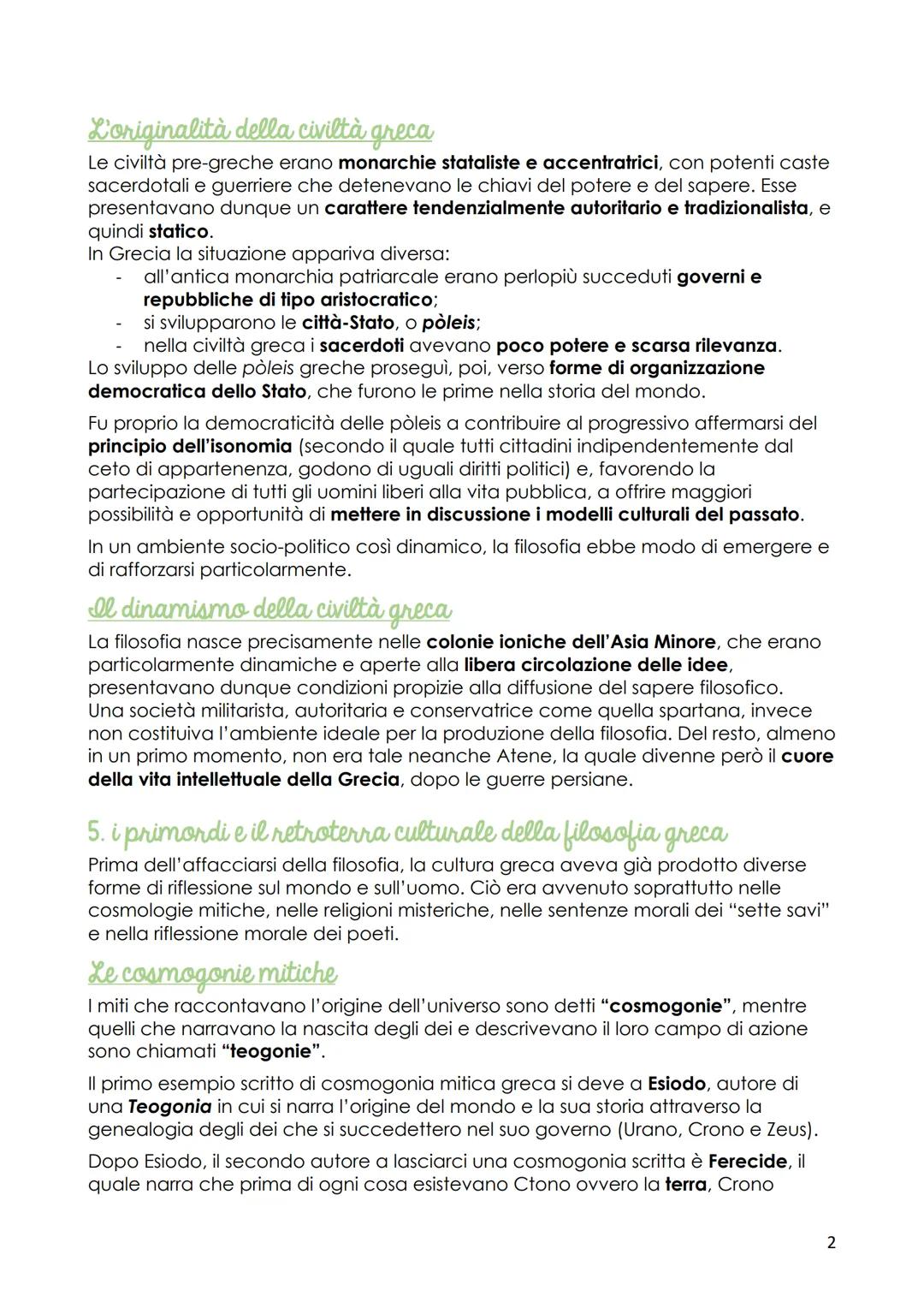 La Grecia e la nascita della filosofia
1. la filosofia
Nell'opinione comune la parola "filosofia" evoca talora qualcosa di misterioso e di
l