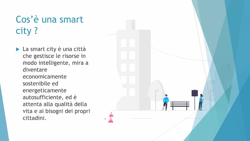 THERE
SMART CITIES
LE CITTA' DEL FUTURO
20077
TEXTS Cos'è una smart
city ?
► La smart city è una città
che gestisce le risorse in
modo intel
