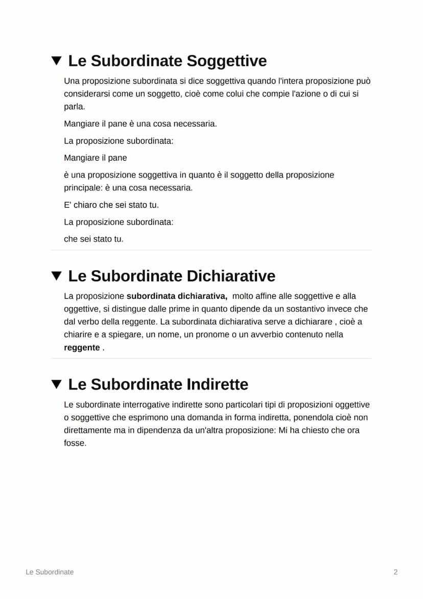 Le Subordinate
Le Subordinate Relative
Una proposizione subordinata si dice relativa quando viene introdotta o da un
pronome relativo (che, 