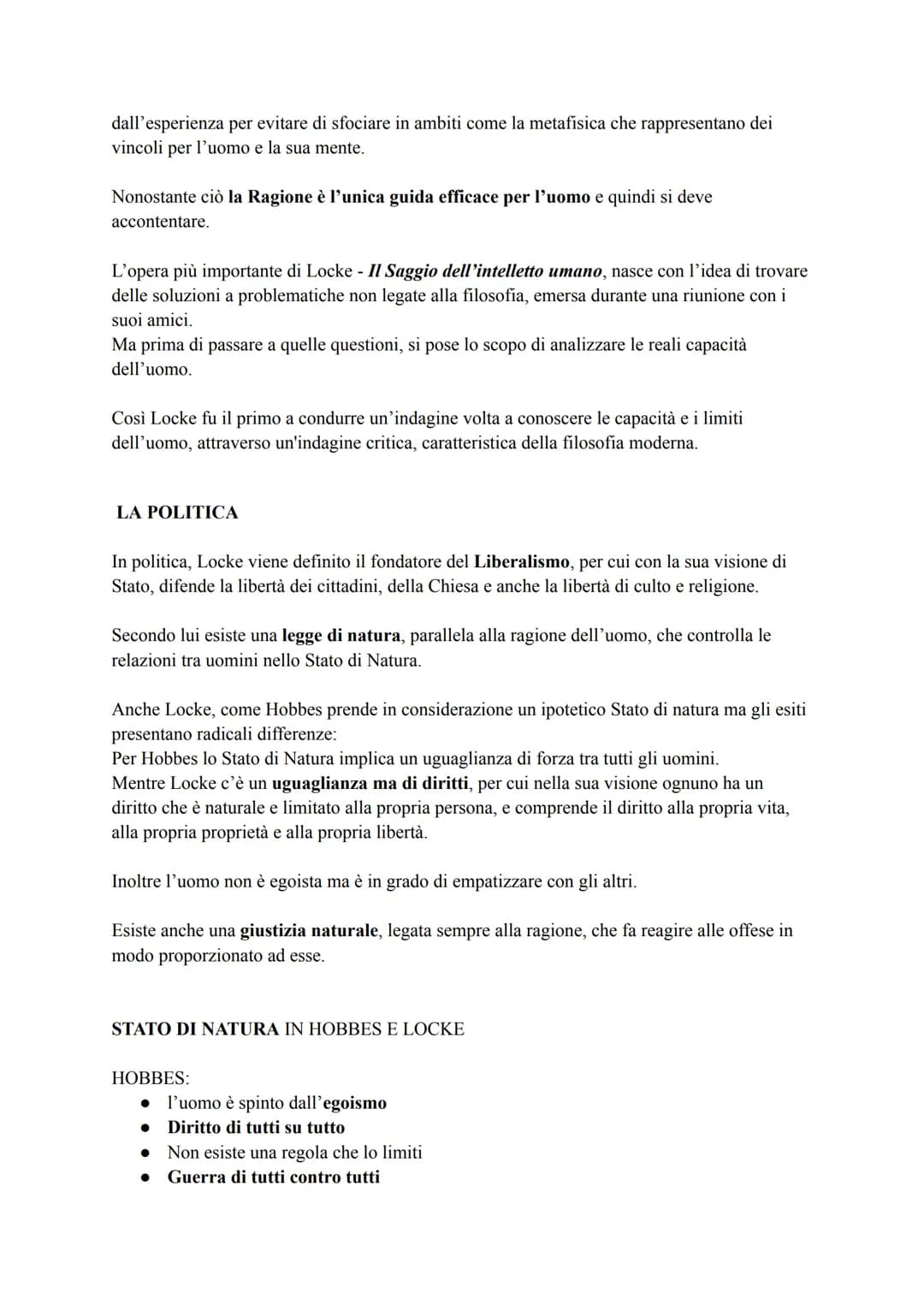 LOCKE
Locke è considerato il fondatore dell'empirismo inglese, una filosofia moderna che si
sviluppa tra 1600 e 1700.
Questo pensiero rappre
