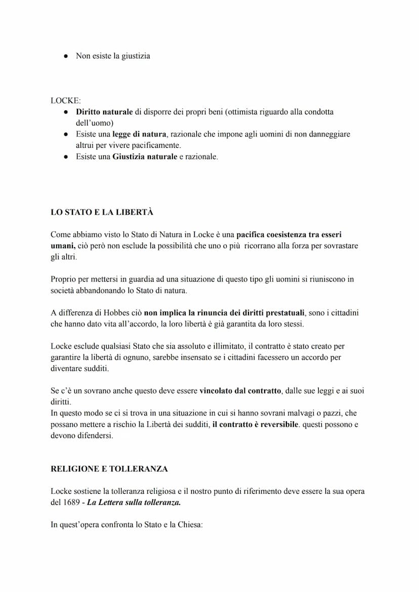 LOCKE
Locke è considerato il fondatore dell'empirismo inglese, una filosofia moderna che si
sviluppa tra 1600 e 1700.
Questo pensiero rappre