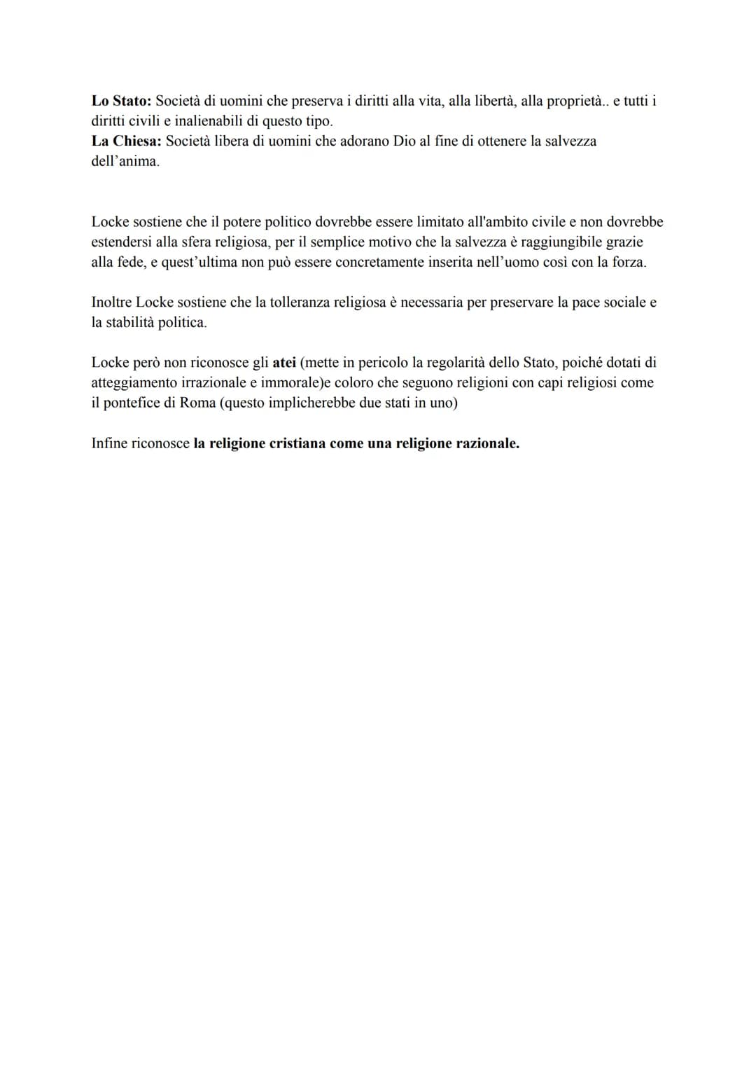 LOCKE
Locke è considerato il fondatore dell'empirismo inglese, una filosofia moderna che si
sviluppa tra 1600 e 1700.
Questo pensiero rappre
