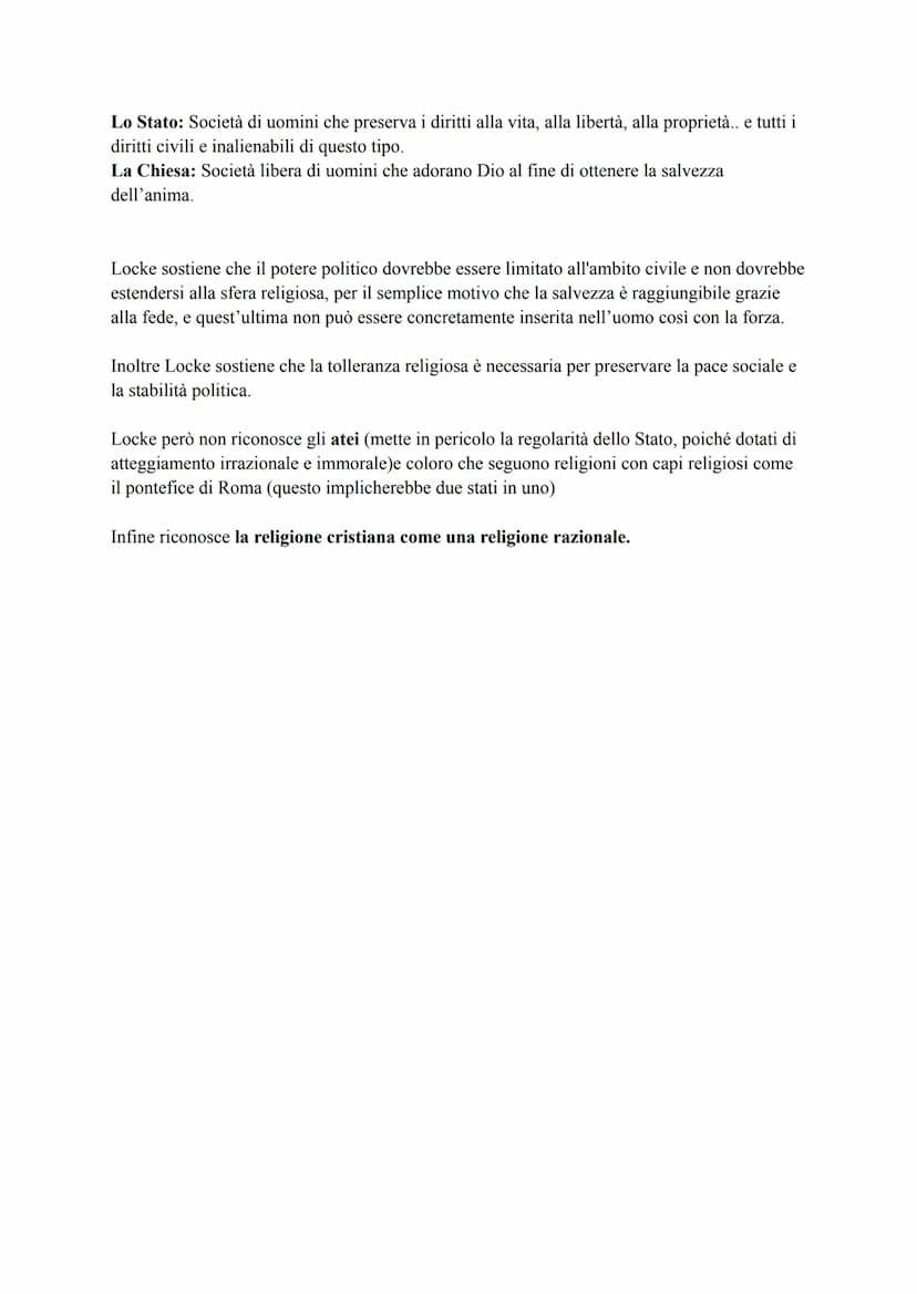 LOCKE
Locke è considerato il fondatore dell'empirismo inglese, una filosofia moderna che si
sviluppa tra 1600 e 1700.
Questo pensiero rappre