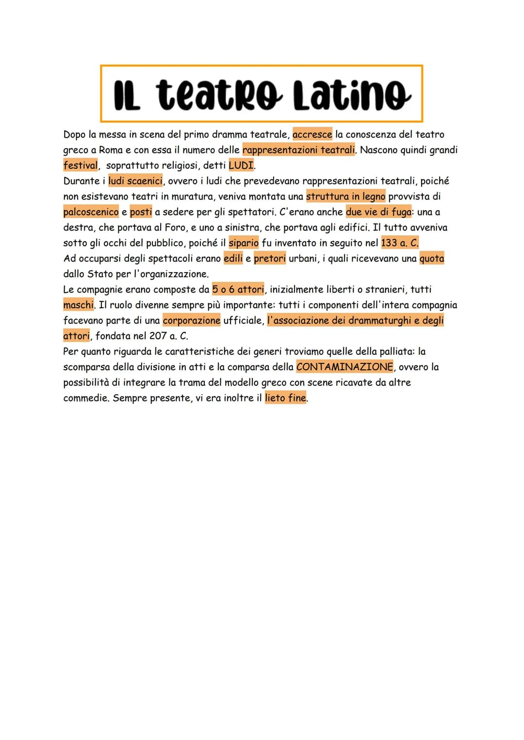 Origini della Letteratura
Possiamo ricondurre la nascita della letteratura latina nel 240 a. C. quando il tarantino Livio
Andronico mette in