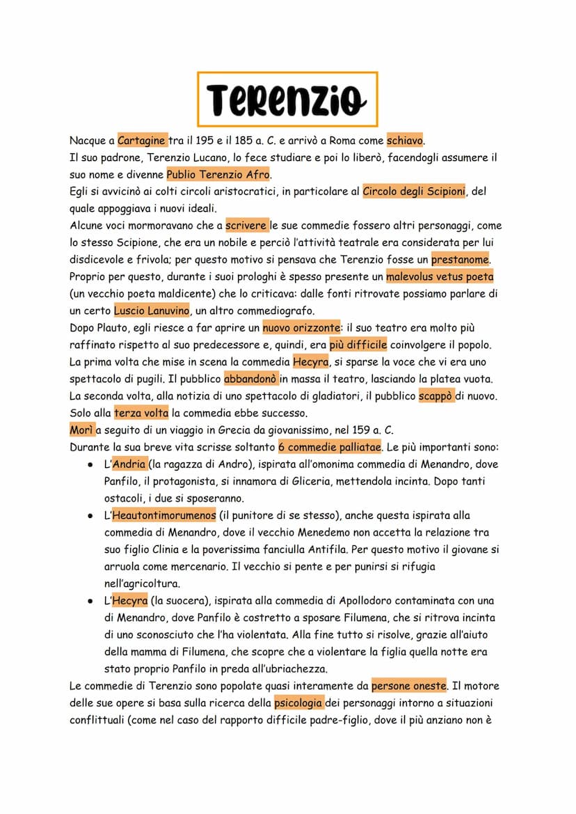 Origini della Letteratura
Possiamo ricondurre la nascita della letteratura latina nel 240 a. C. quando il tarantino Livio
Andronico mette in