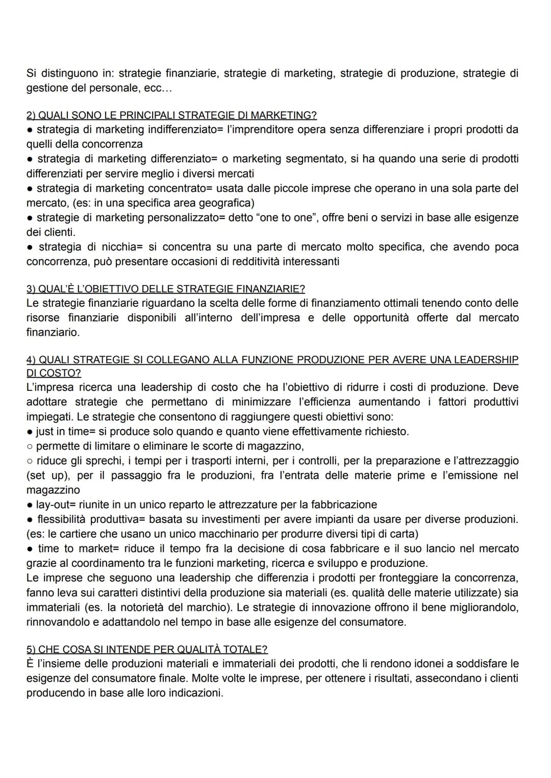LE STRATEGIE AZIENDALI
(lezione 1)
1) CHE COS'È UNA STRATEGIA?
La strategia aziendale è un insieme di decisioni con le quali l'impresa defin