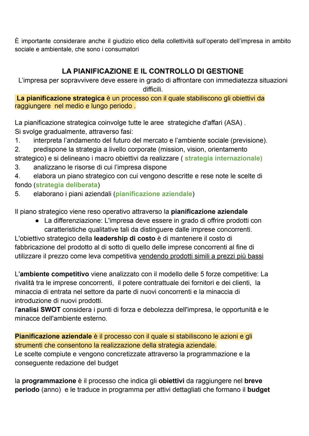 LE STRATEGIE AZIENDALI
(lezione 1)
1) CHE COS'È UNA STRATEGIA?
La strategia aziendale è un insieme di decisioni con le quali l'impresa defin