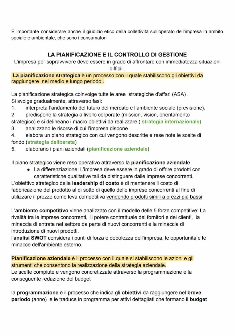 LE STRATEGIE AZIENDALI
(lezione 1)
1) CHE COS'È UNA STRATEGIA?
La strategia aziendale è un insieme di decisioni con le quali l'impresa defin