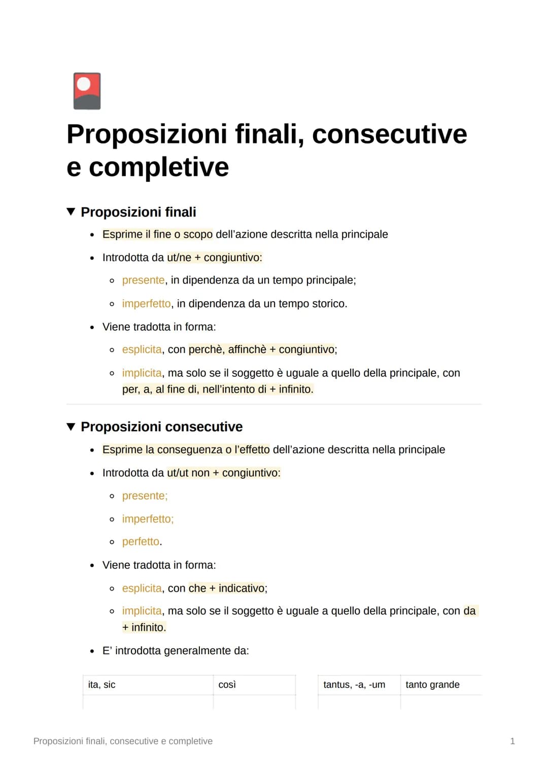 •
Proposizioni finali, consecutive
e completive
▾ Proposizioni finali
Esprime il fine o scopo dell'azione descritta nella principale
• Intro