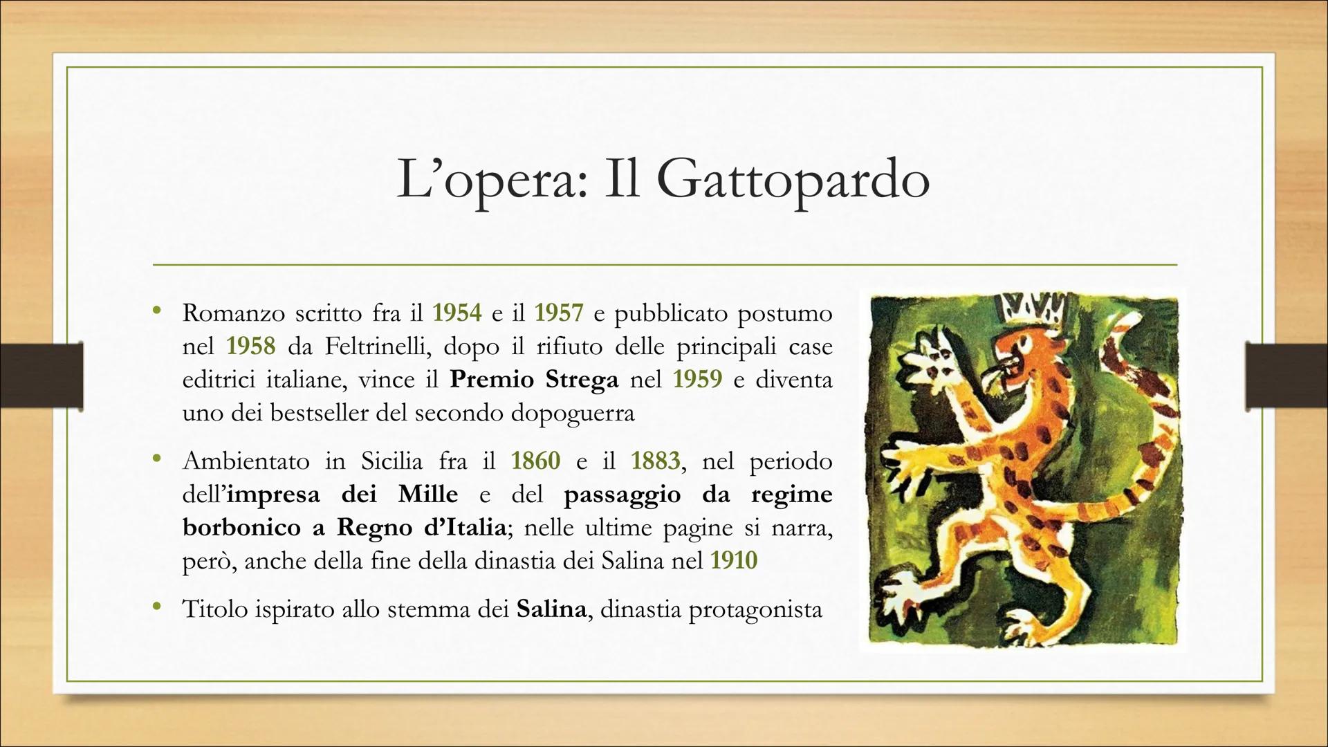 IL GATTOPARDO
Giuseppe Tomasi di Lampedusa ●
●
●
L'autore: Giuseppe Tomasi di Lampedusa
Nasce a Palermo nel 1896
Famiglia aristocratica (pri