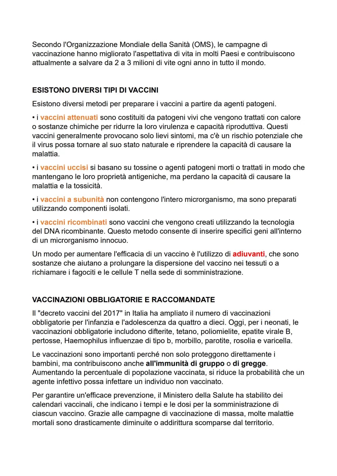 SISTEMA LINFATICO: DUE STRATEGIE DI DIFESA
Esistono due tipi principali di meccanismi di difesa:
• l'immunità innata o aspecifica comprende 