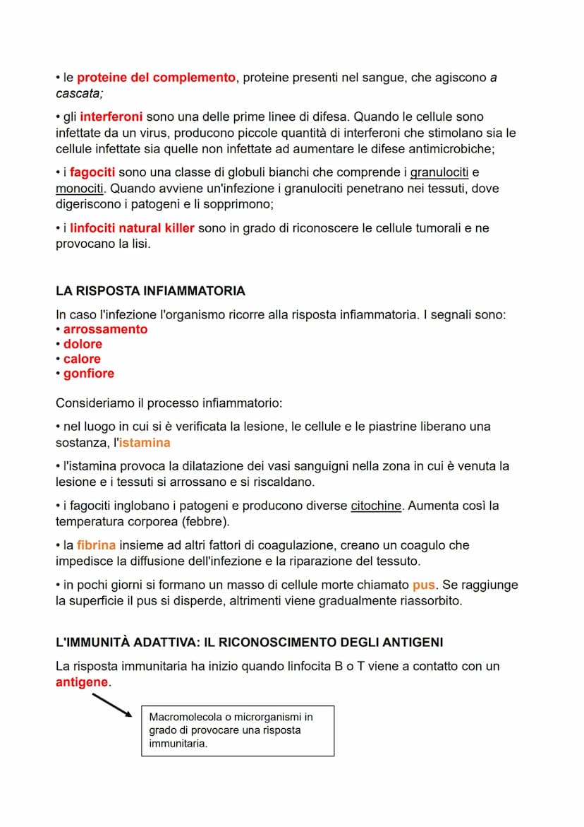 SISTEMA LINFATICO: DUE STRATEGIE DI DIFESA
Esistono due tipi principali di meccanismi di difesa:
• l'immunità innata o aspecifica comprende 
