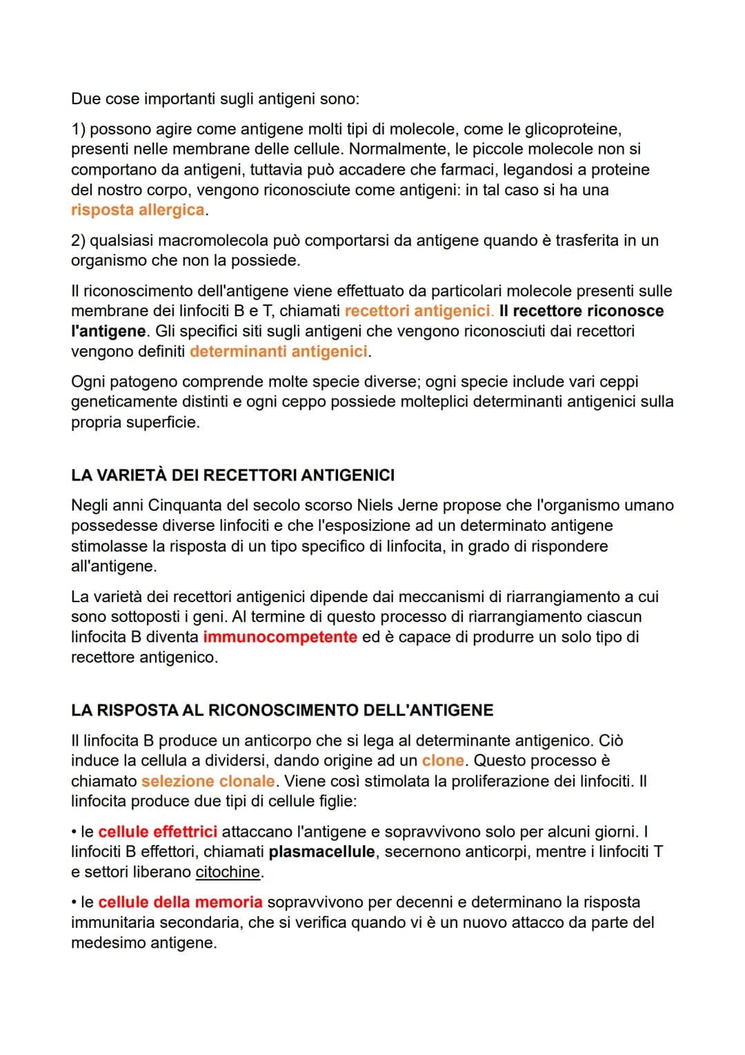 SISTEMA LINFATICO: DUE STRATEGIE DI DIFESA
Esistono due tipi principali di meccanismi di difesa:
• l'immunità innata o aspecifica comprende 
