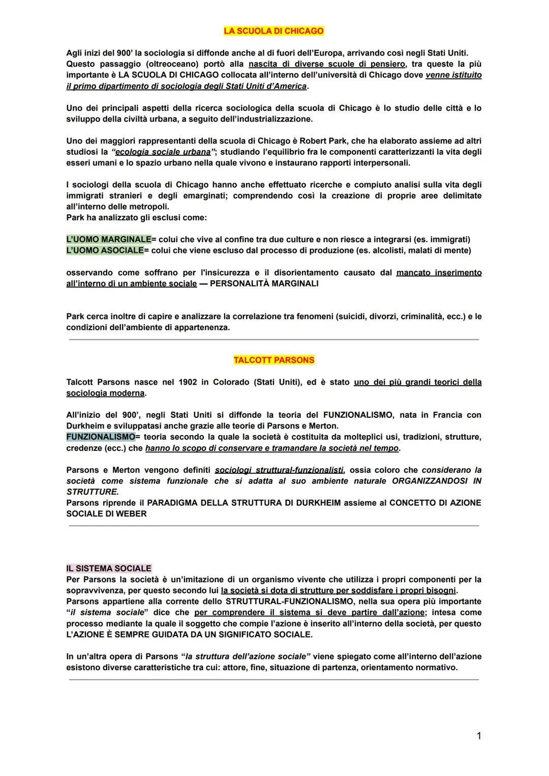 # LA SCUOLA DI CHICAGO

Agli inizi del 900' la sociologia si diffonde anche al di fuori dell'Europa, arrivando così negli Stati Uniti.
Quest