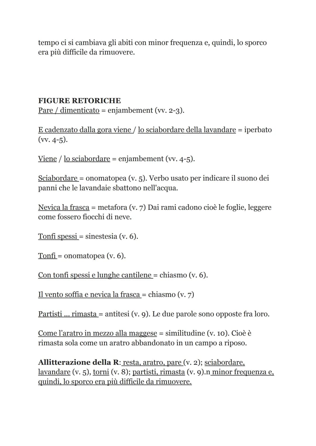Nel campo mezzo grigio e mezzo nero
resta un aratro senza buoi che pare
dimenticato, tra il vapor leggero.
E cadenzato dalla gora viene
lo s
