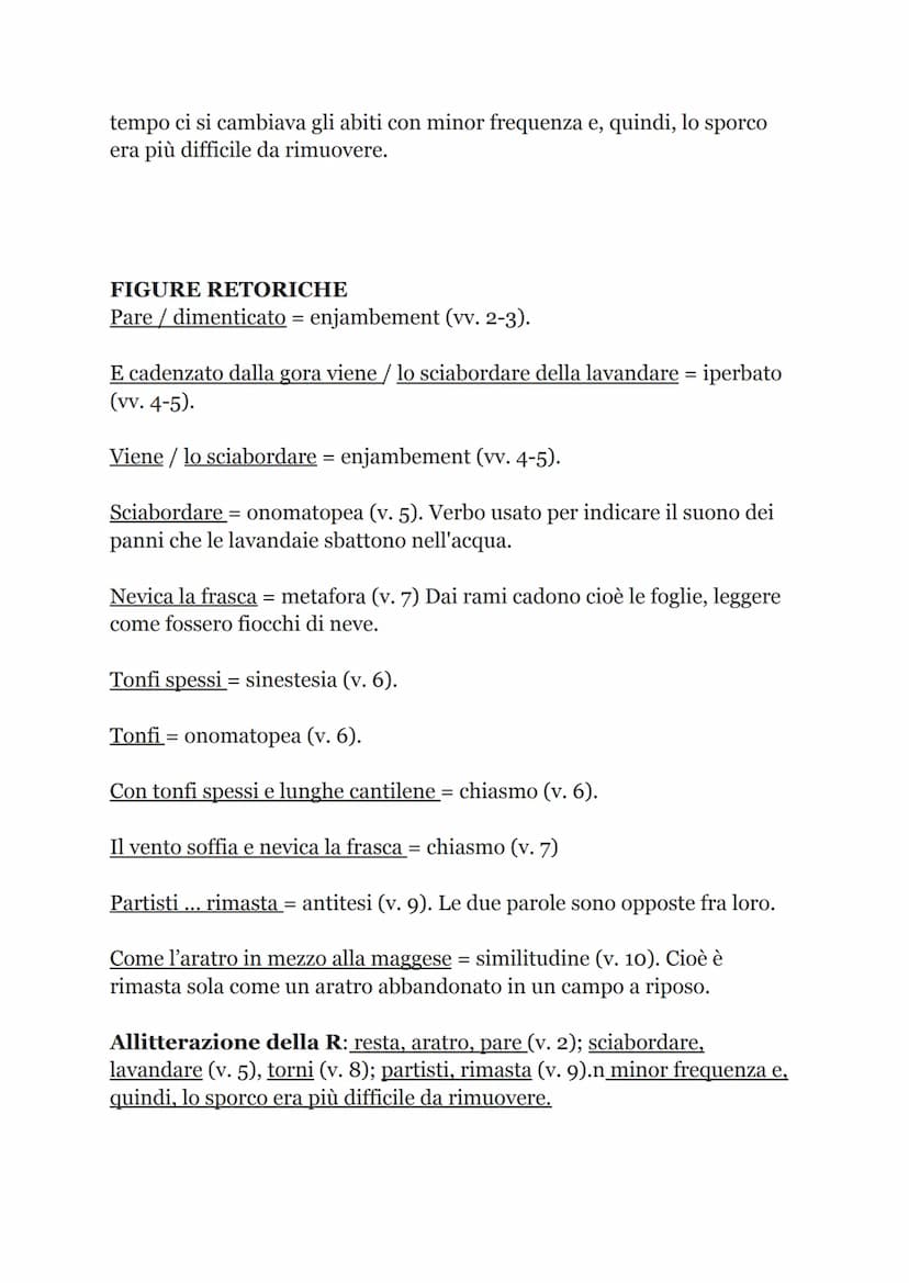Nel campo mezzo grigio e mezzo nero
resta un aratro senza buoi che pare
dimenticato, tra il vapor leggero.
E cadenzato dalla gora viene
lo s