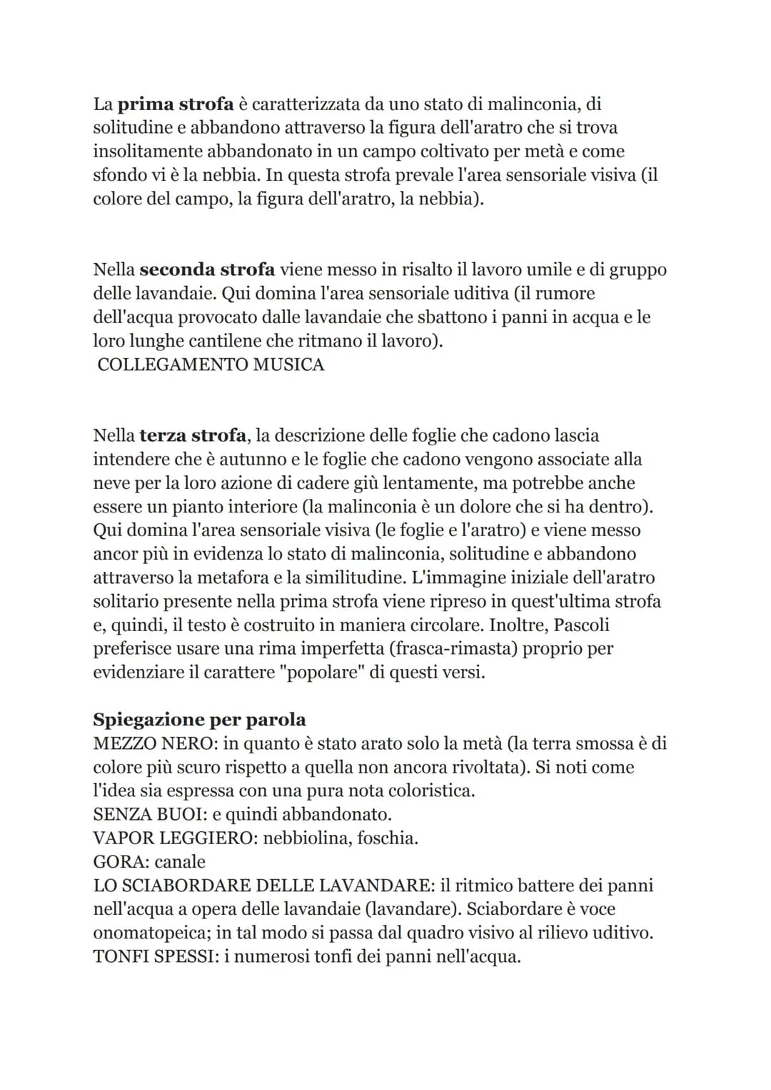 Nel campo mezzo grigio e mezzo nero
resta un aratro senza buoi che pare
dimenticato, tra il vapor leggero.
E cadenzato dalla gora viene
lo s