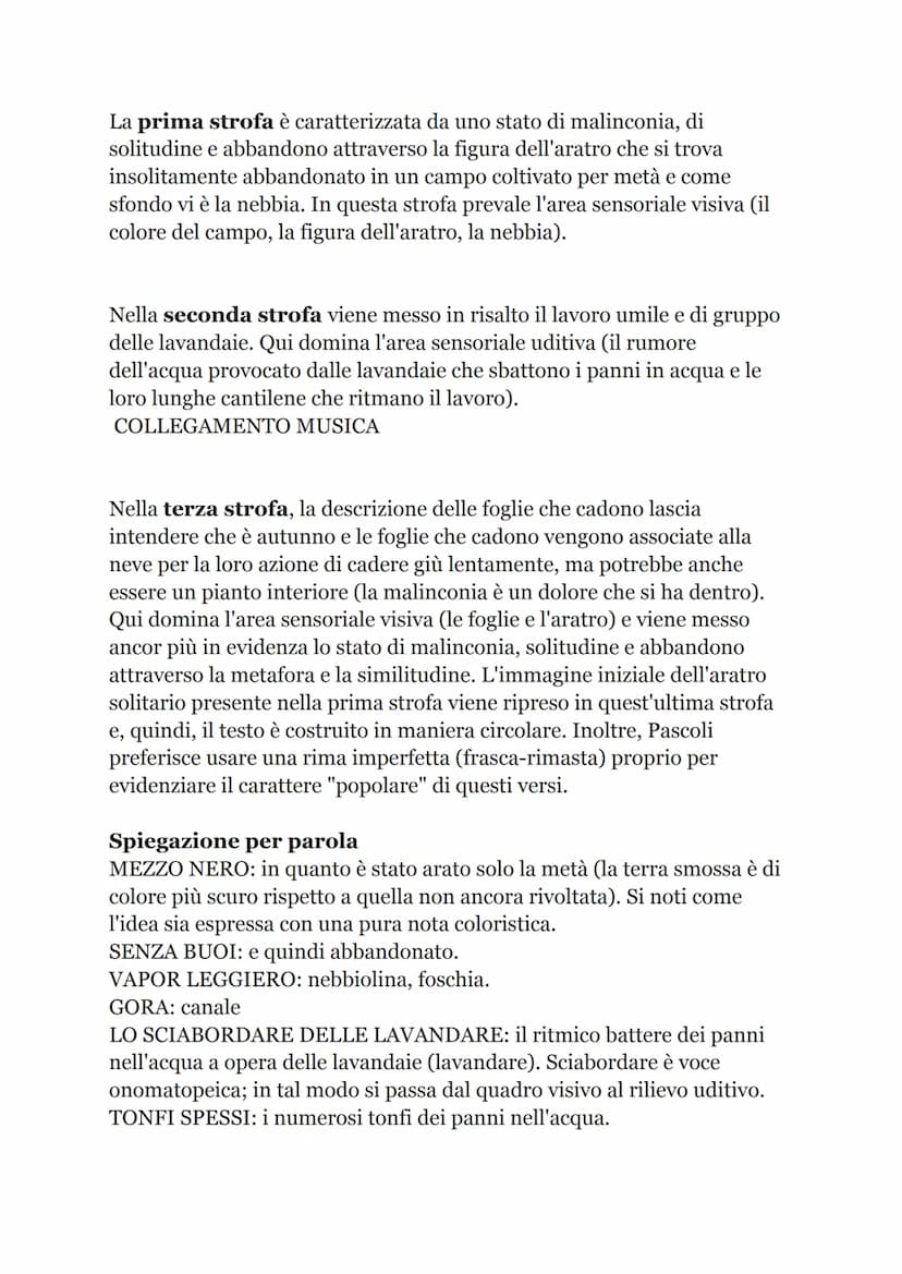 Nel campo mezzo grigio e mezzo nero
resta un aratro senza buoi che pare
dimenticato, tra il vapor leggero.
E cadenzato dalla gora viene
lo s