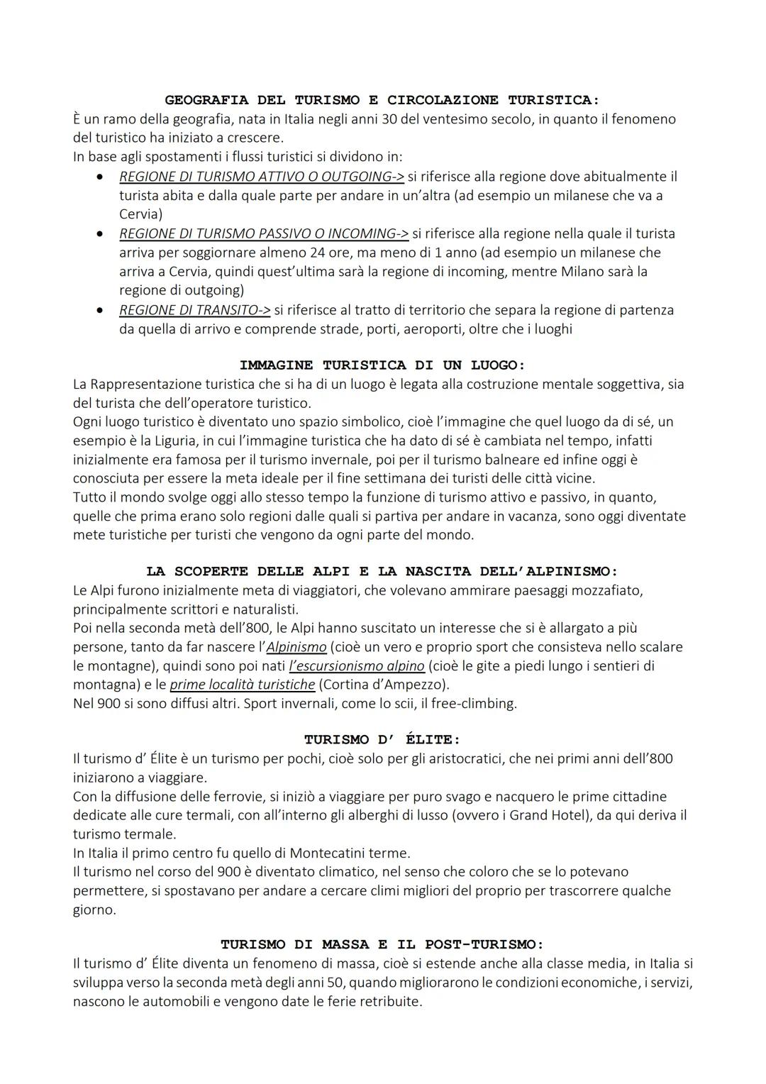 # GEOGRAFIA DEL TURISMO E CIRCOLAZIONE TURISTICA:
È un ramo della geografia, nata in Italia negli anni 30 del ventesimo secolo, in quanto il