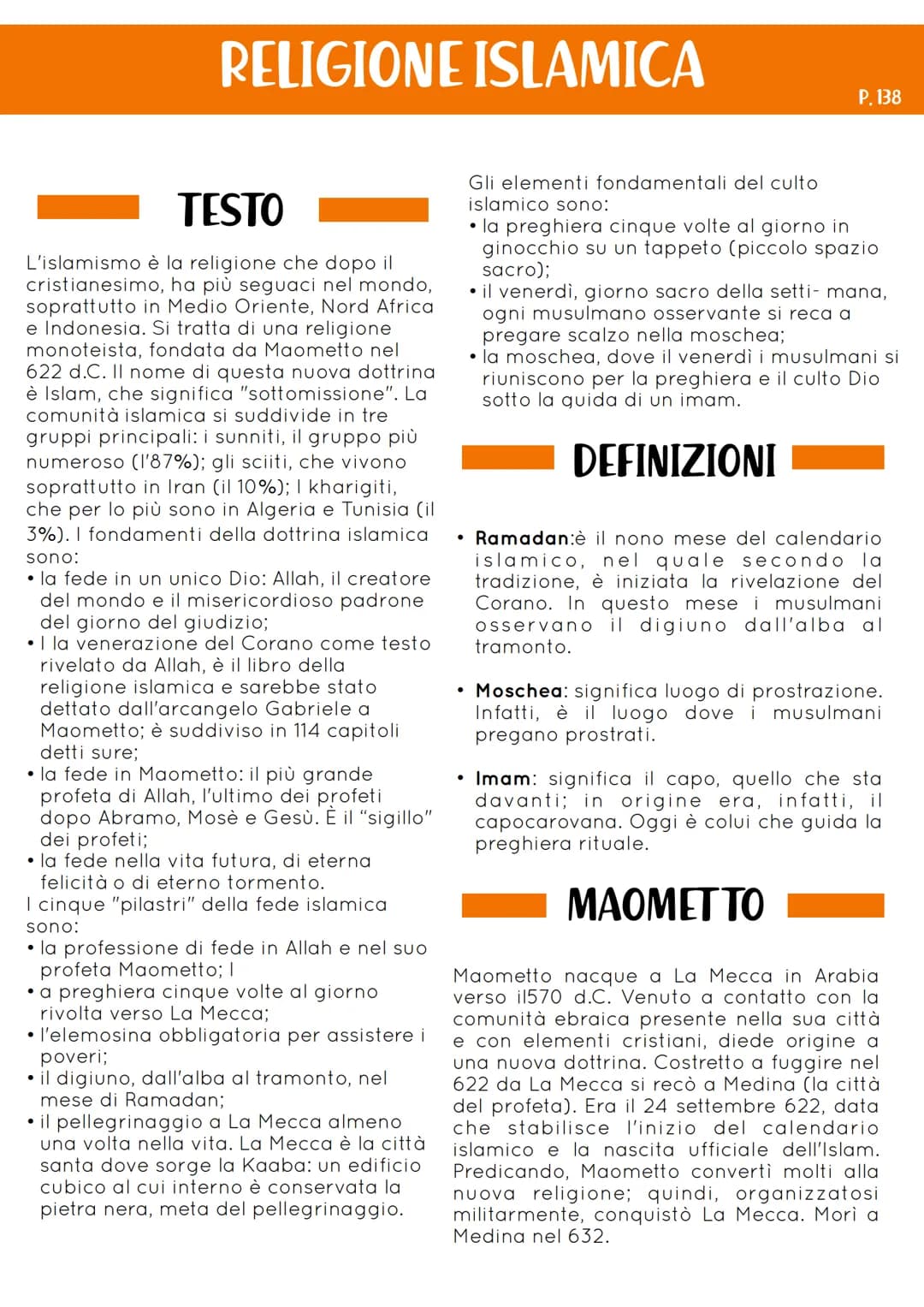 RELIGIONE ISLAMICA
TESTO
L'islamismo è la religione che dopo il
cristianesimo, ha più seguaci nel mondo,
soprattutto in Medio Oriente, Nord 