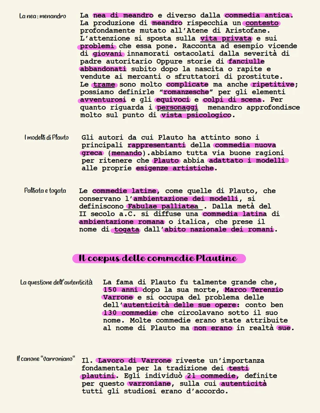 TITO MACCIO PLAUTO
La vita
I nomi del poeta
Di Plauto come persona storica sappiamo ben poco si
è supposto che il poeta abbia utilizzato in 