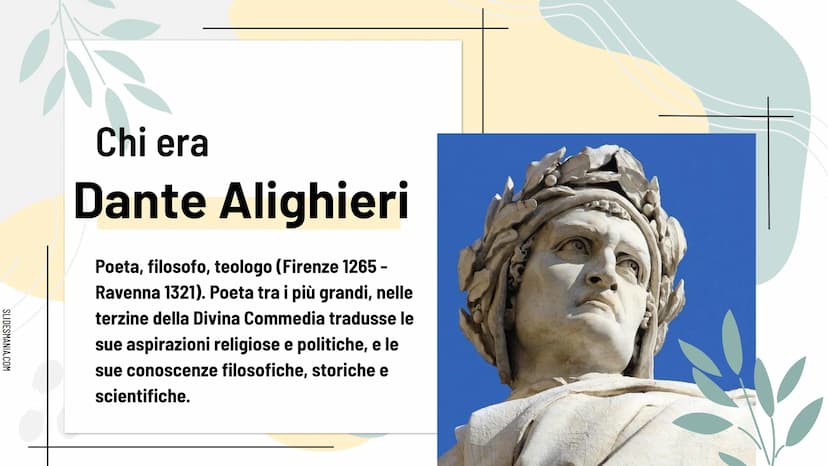 SLIDESMANIA.COM
Dante Alighieri e La
Divina Commedia.
wijesuriya vihari SLIDESMANIA.COM
Chi era
Dante Alighieri
Poeta, filosofo, teologo (Fi
