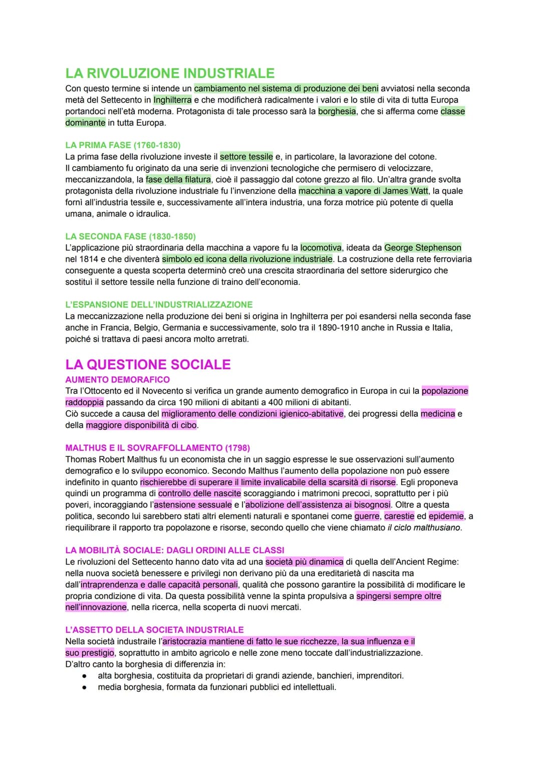 LA RIVOLUZIONE INDUSTRIALE
Con questo termine si intende un cambiamento nel sistema di produzione dei beni avviatosi nella seconda
metà del 