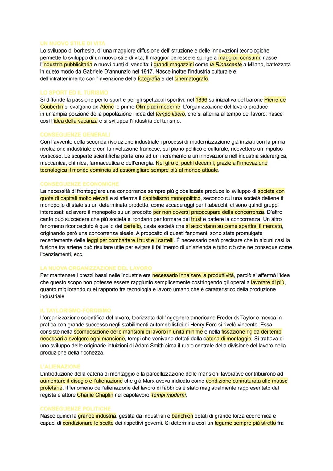 LA RIVOLUZIONE INDUSTRIALE
Con questo termine si intende un cambiamento nel sistema di produzione dei beni avviatosi nella seconda
metà del 