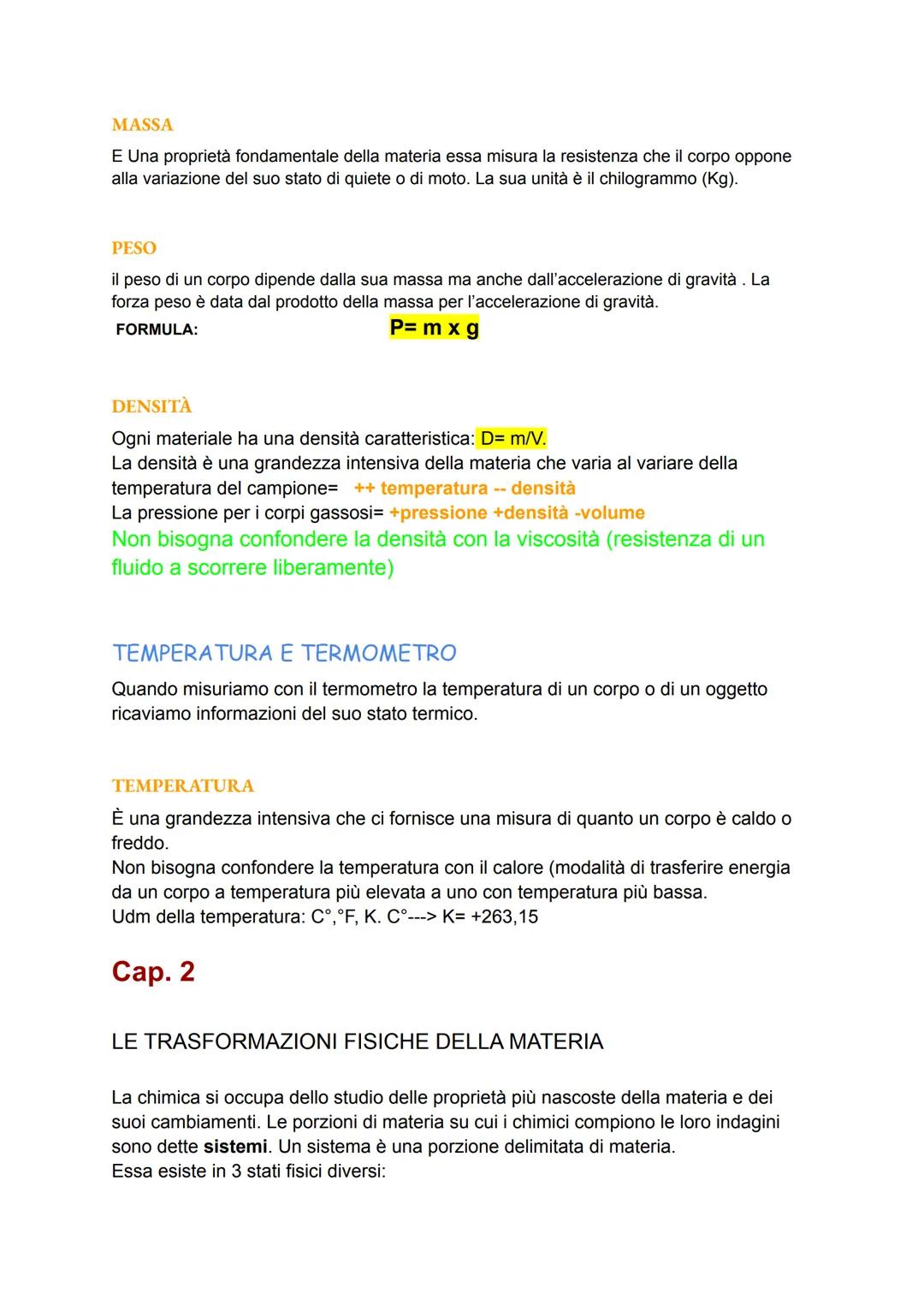 LA CHIMICA
Cap. 1
La chimica è la scienza che studia la composizione, la struttura e la trasformazione della
materia, cioè tutto ciò che occ