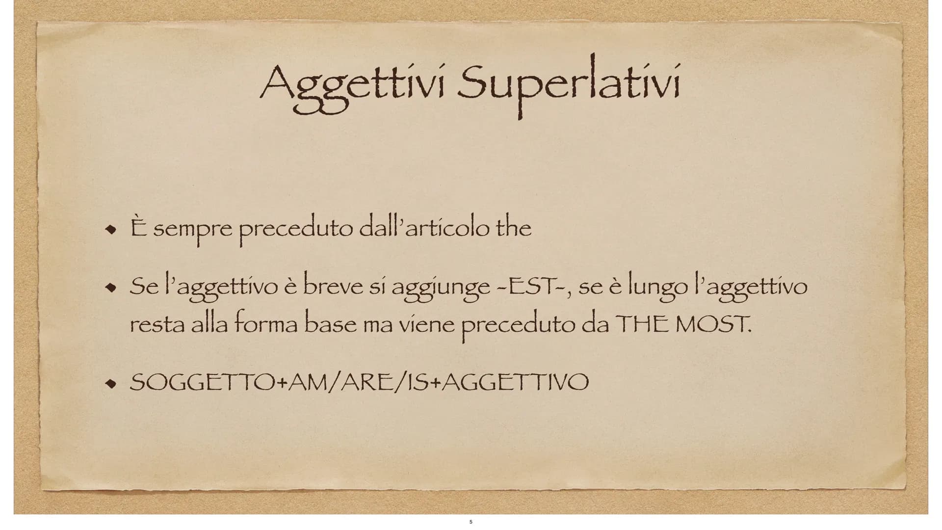 ADJECTIVES
Comparativi e Superlativi. Aggettivi comparativi:
Se l'aggettivo è breve si aggiunge -ER-, se è lungo si lascia normale ma prima 