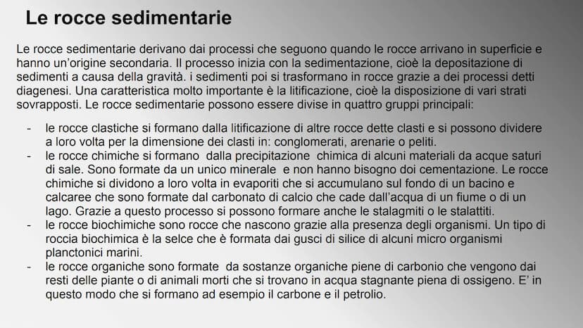 LE ROCCE Che cosa sono le rocce?
Una roccia è un solido naturale formato da uno o più minerali
tenuti insieme in un aggregato compatto. Le r