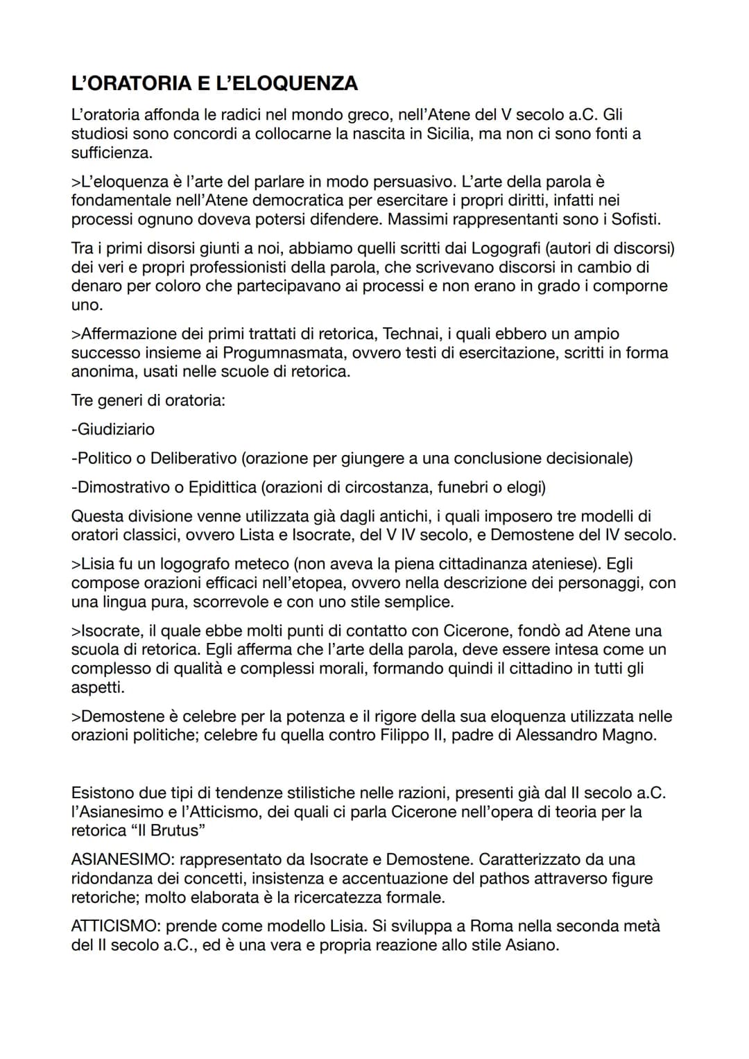 MARCO TULLIO CICERONE
Il secolo a.C.
Figura dinamica, è infatti un oratore ma anche un omo novus, un letterato ma
anche un politico.
106a.C.