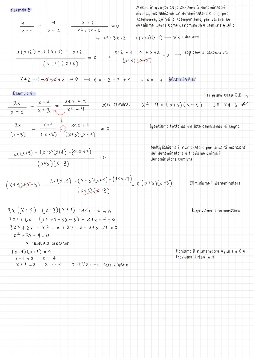 COS'E' UN EQUAZIONE FRATTA
e' un equazione in cui l'incognita x compare anche al denominatore
COME SI RISOLVONO
1.
Si osserva l'equazione e 