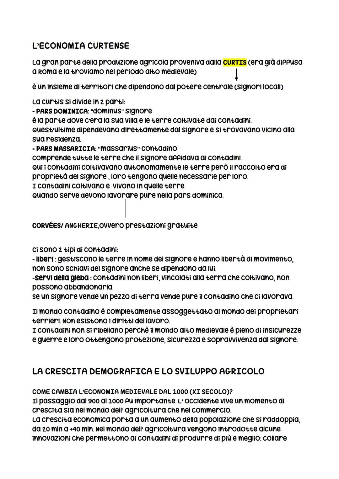 LA RINASCITA ECONOMICA DELL'OCCIDENTE
IL PRIMO MILLENNIO TRA SVILUPPO E CRISI
L'economia del Medioevo si basa sul FEDAULESIMO
una parte impo