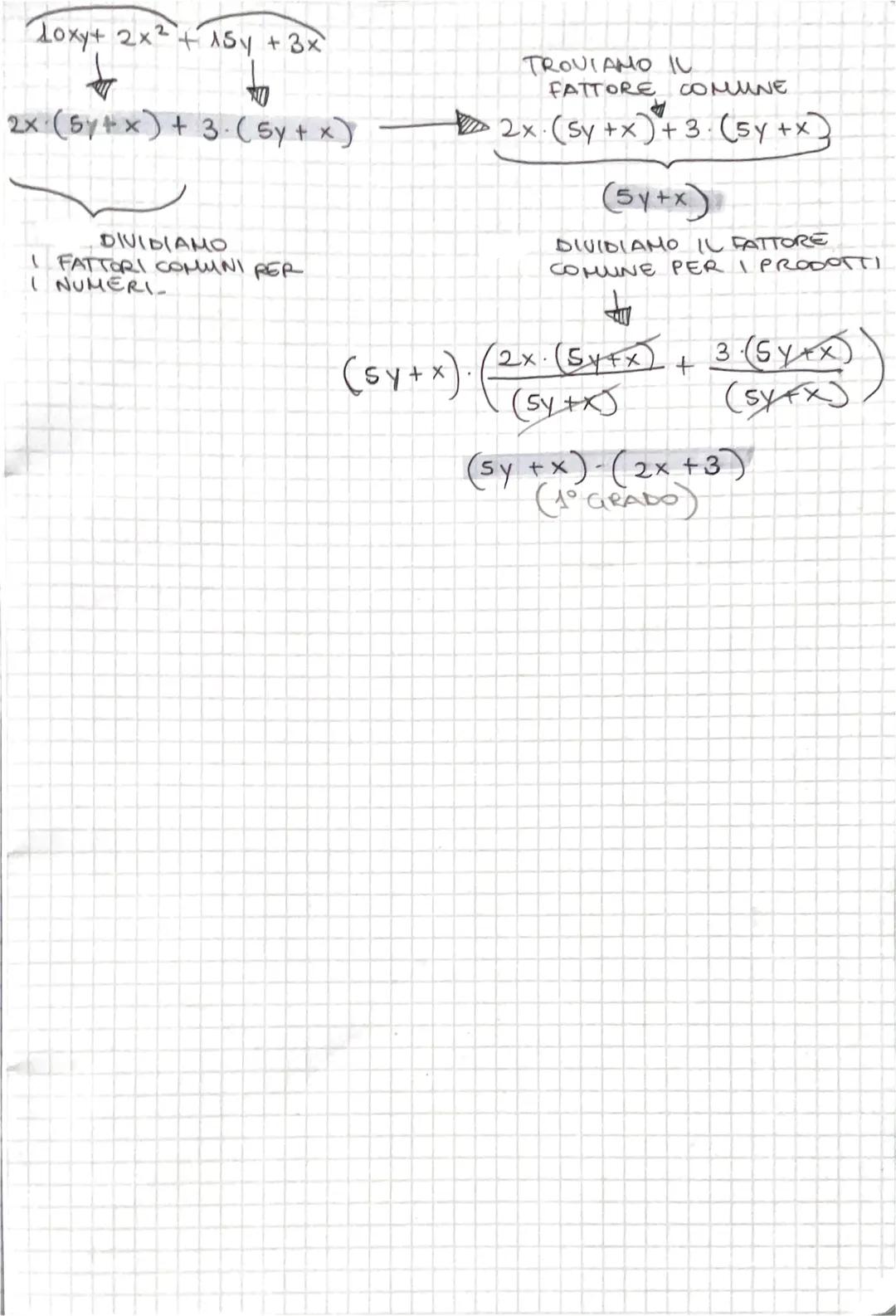 # RACCOGLIMENTO TOTALE

$3x(2x+5y-4)$

$6x2+45xy-3x$

(2° GRADO)

BISOGNA

TROVARE IL FATTORE

COMUNE (CHE PUO ESSERE

DIVISO PER TUTTI (MON