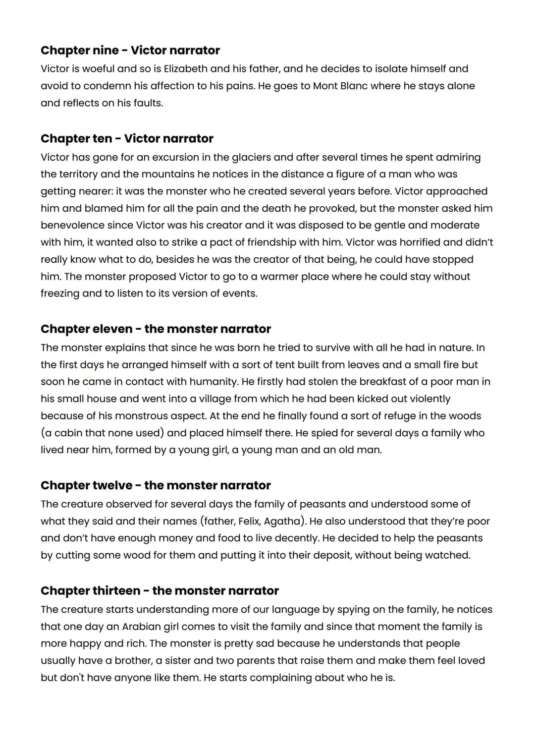Frankenstein - summary
Letter one - Robert narrator
It's the 11th of December in a year of the end of the 18th century and Robert Walton wri