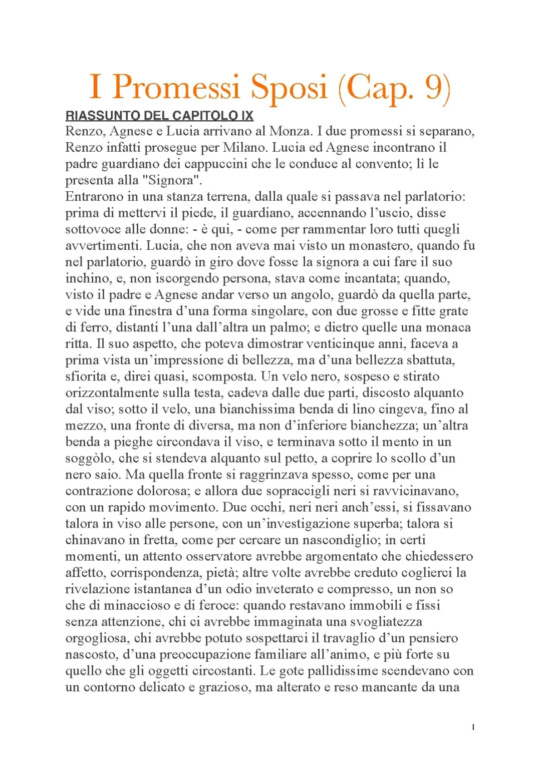 Promessi Sposi capitolo 9