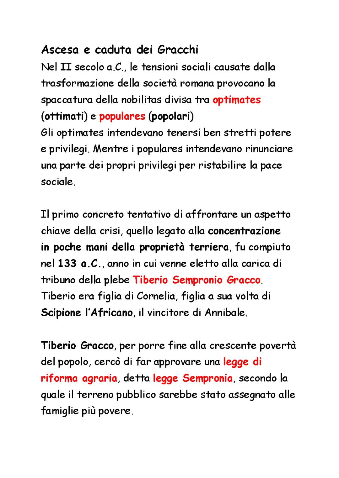 Ascesa e caduta dei Gracchi